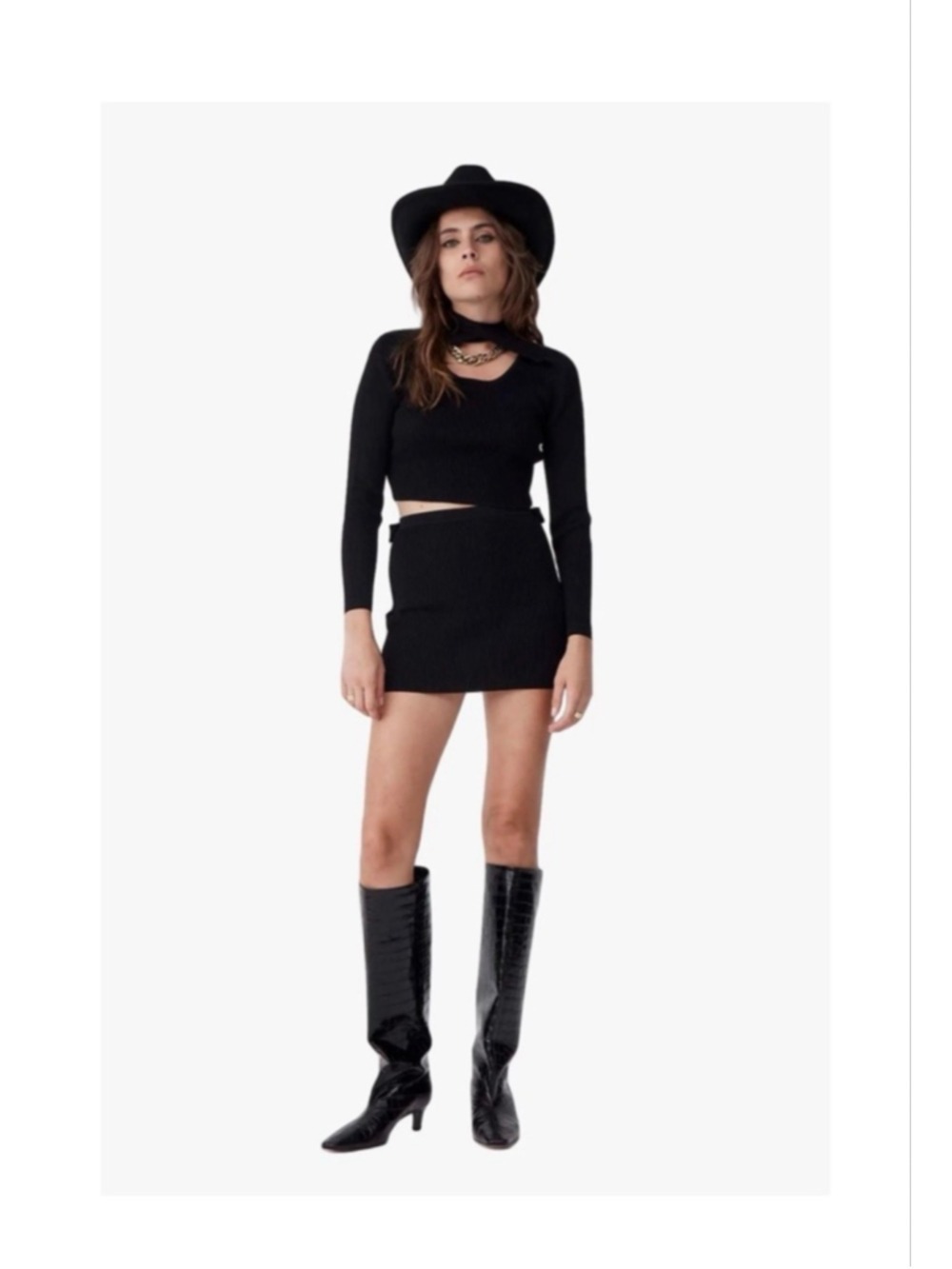 Women's ATOIR Black Ribbed Cut-Out Mini Dress Size 4